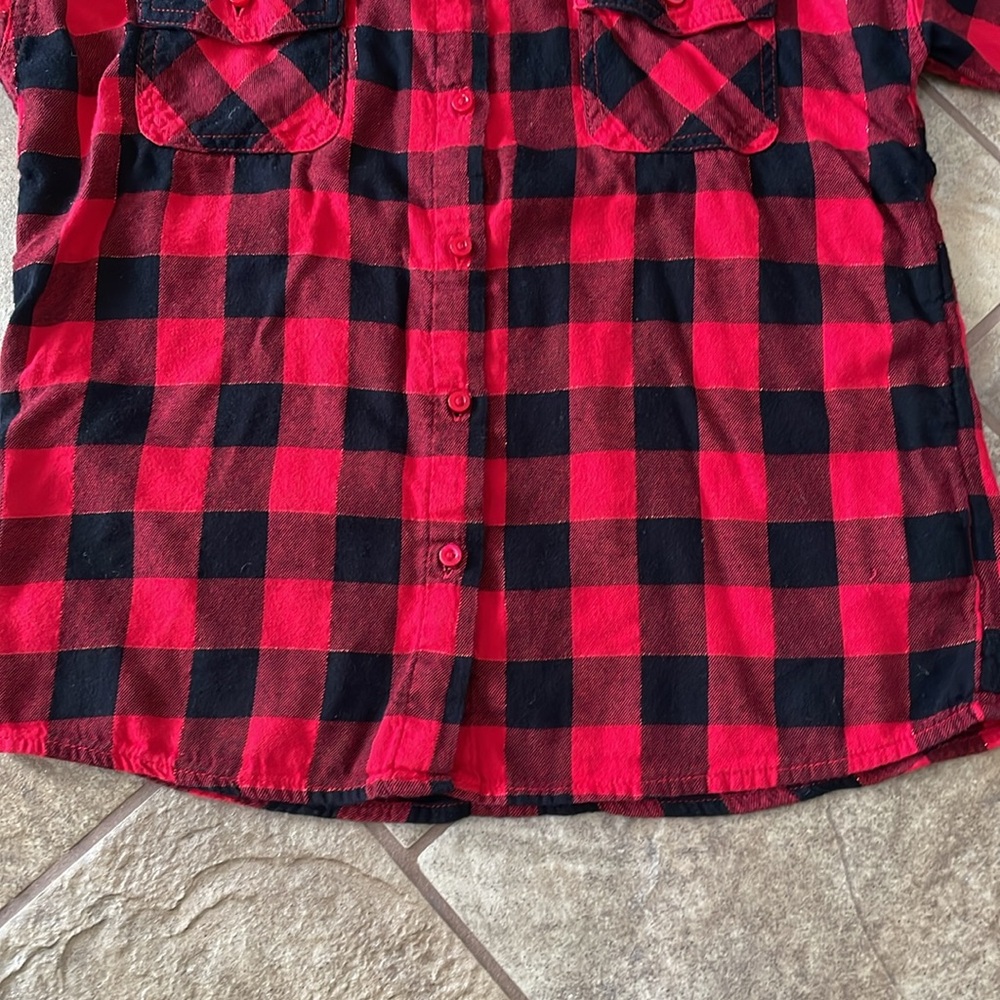 + WONDER NATION + Girls Buffalo Plaid Button Down Shirt - Picture 4 of 7
